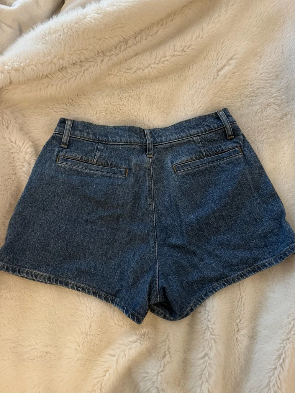 J. Crew Dark Blue Denim High-Rise Short with Pocket Flaps